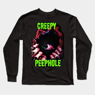 Creepy Peephole w/ text Long Sleeve T-Shirt